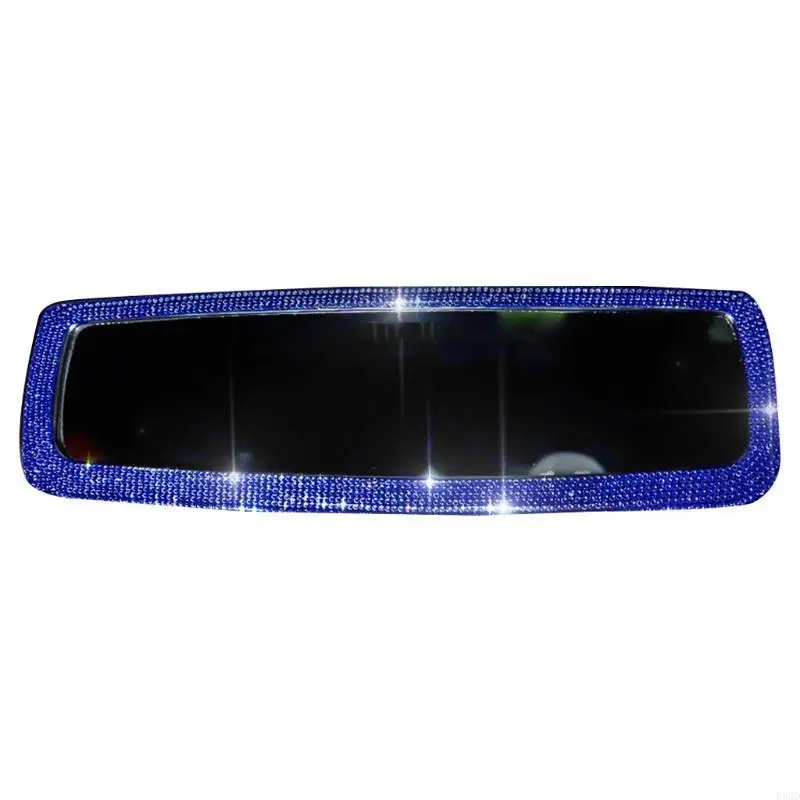 R53D Blingbling Car Interior Accessories Car Inter Rearview Mirror for Rhinestone Cover Clip Crystal Decor Wide-angle Le