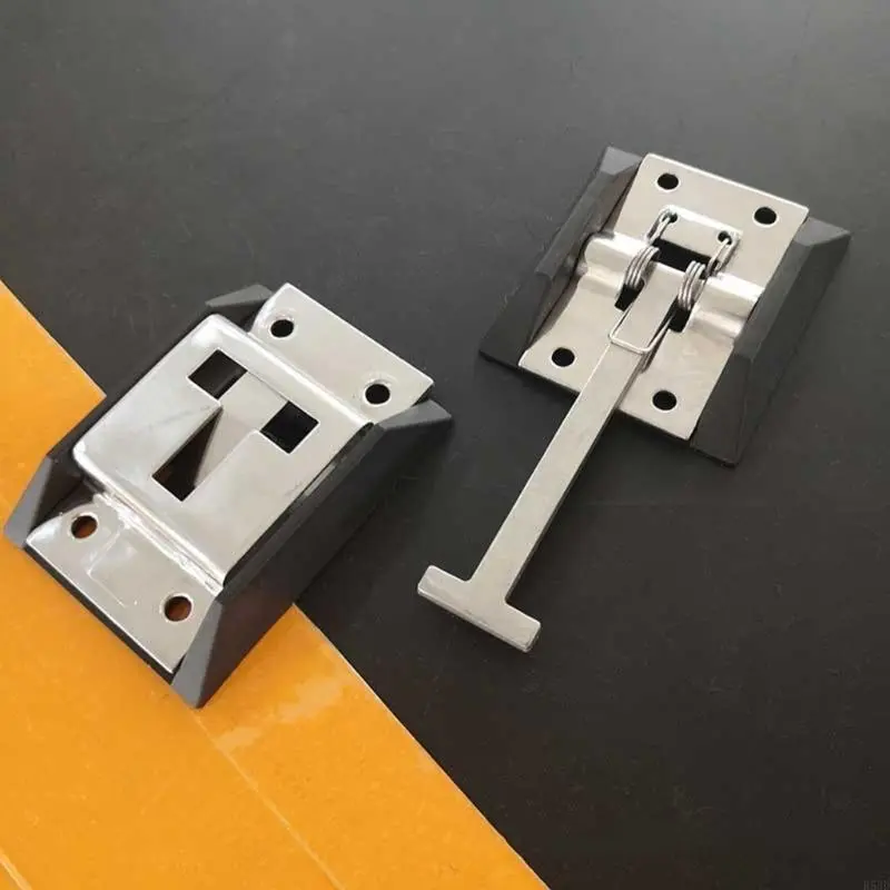 R53D Entry Door Catch T-Style Holder for Camper Trailer Cargo Motorhome Metal Entry Door Air Hook Truck Accessories