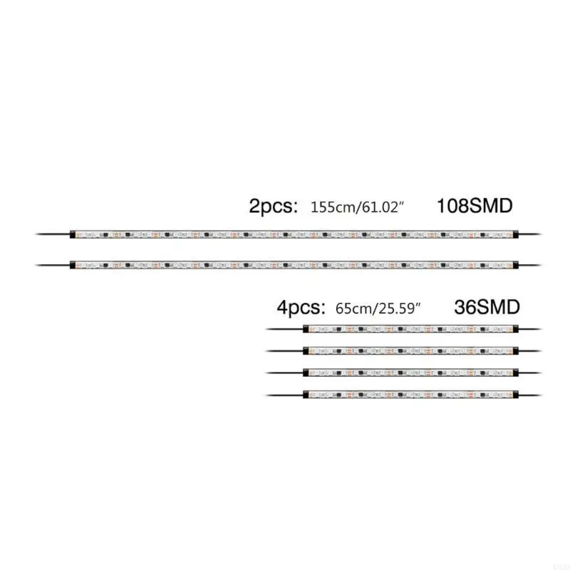 R53D RGB LED Strip Under Car Tube Underglow Underbody System Lights RGB Lamp Automotive Accent Light