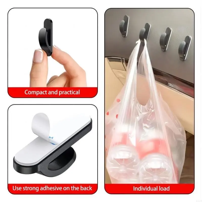 R53D Small Hanging Hook Space Saving Car Hook Simple Installs for Car Interior
