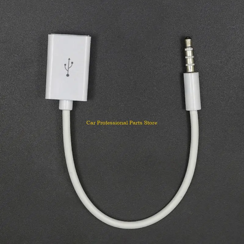 R53D 3.5mm (1/8 inch) AUX Stereo Plugs Male to USB Female OTG Adapter Converter Cable for Playing Music with U-Disk in Car