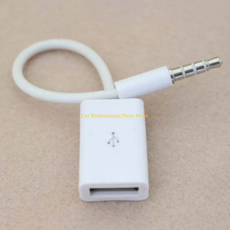 R53D 3.5mm (1/8 inch) AUX Stereo Plugs Male to USB Female OTG Adapter Converter Cable for Playing Music with U-Disk in Car