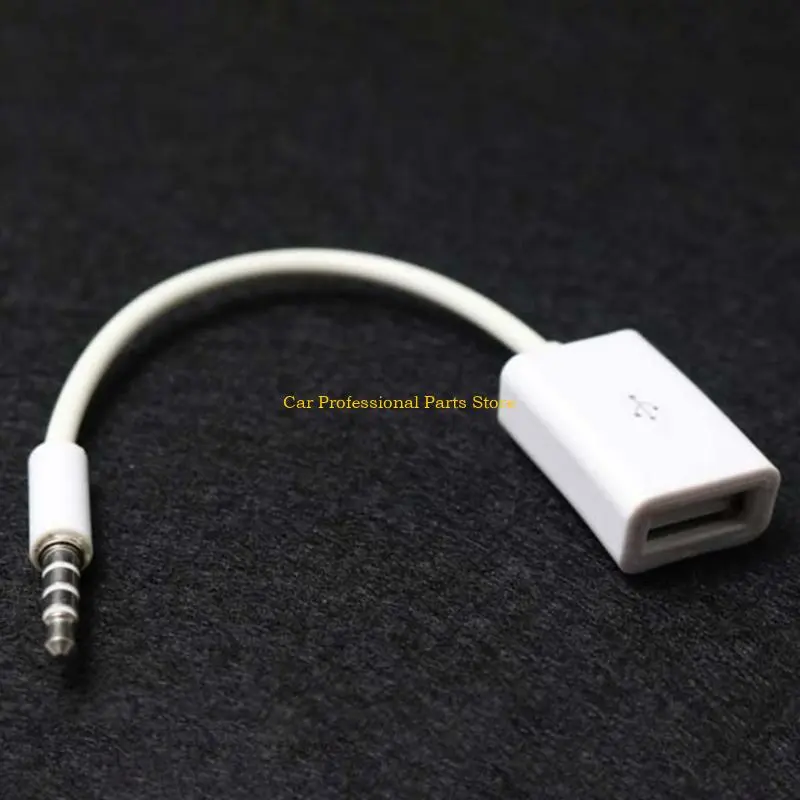 R53D 3.5mm (1/8 inch) AUX Stereo Plugs Male to USB Female OTG Adapter Converter Cable for Playing Music with U-Disk in Car