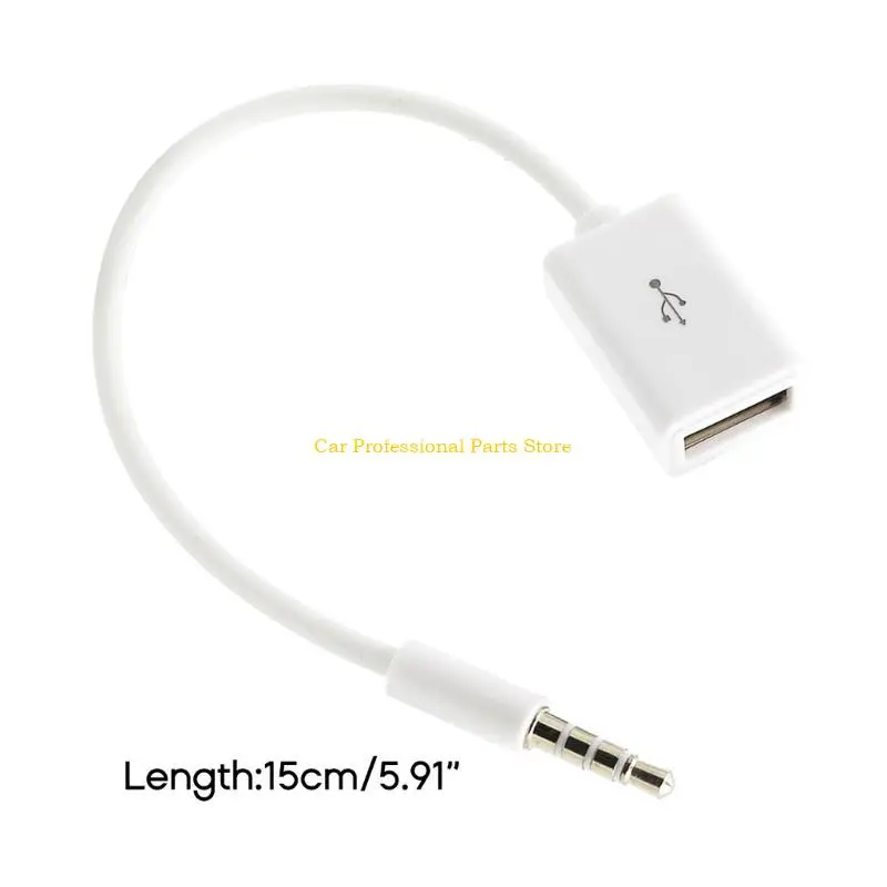 R53D 3.5mm (1/8 inch) AUX Stereo Plugs Male to USB Female OTG Adapter Converter Cable for Playing Music with U-Disk in Car