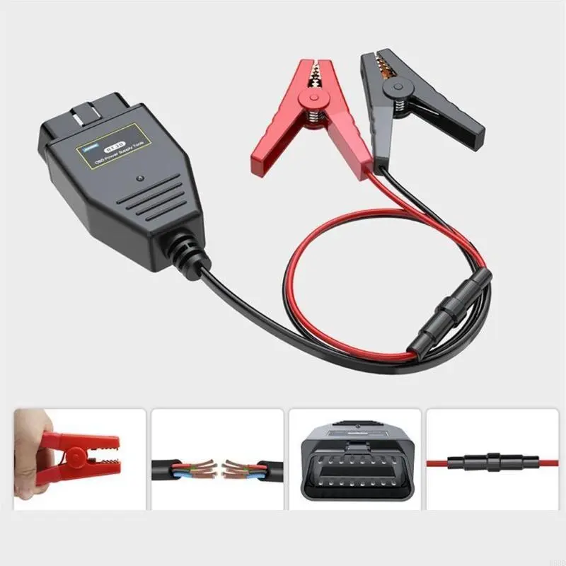 R53D Emergency Memory Saver Power Extension Cord Car Battery Clip Vehicle BT30