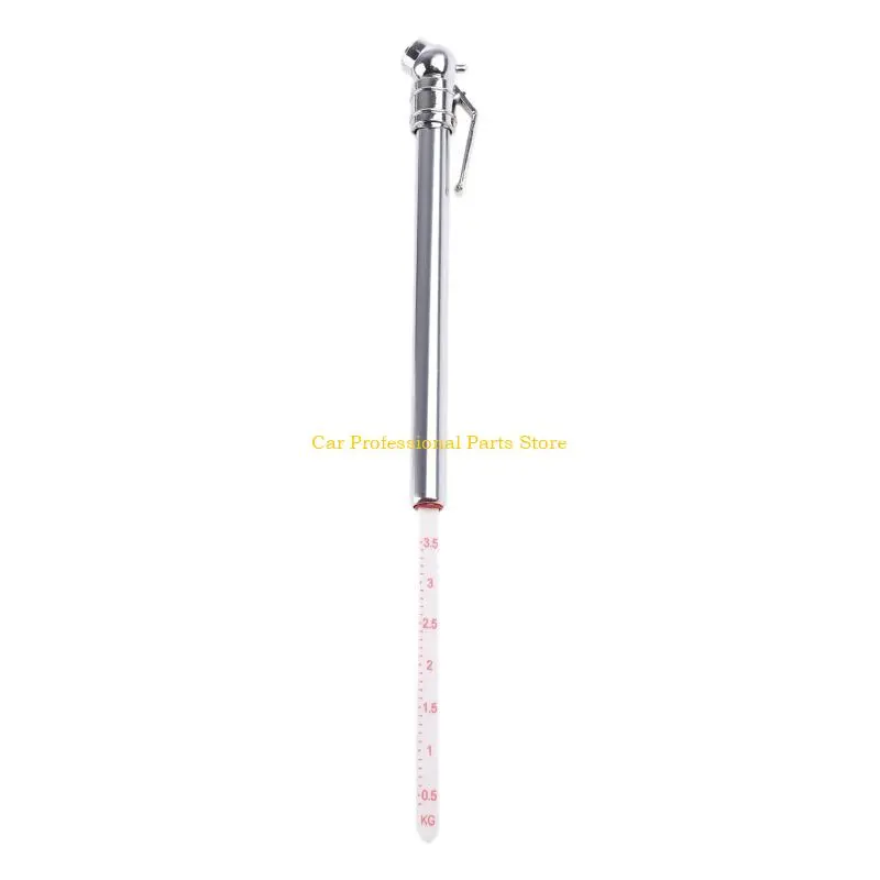 R53D Heavy Duty Dual for Head Truck Pencil Tire Gauge, Tire Pressure Gauge, Air Truck for w/Clip Stainless Steel