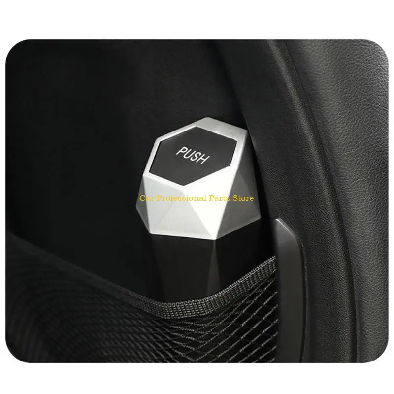 R53D Tiny Container for Auto Interior Accessories Stylish Dustbin Diamond Design Mini Garbage Bin Portable Vehicle Garbage