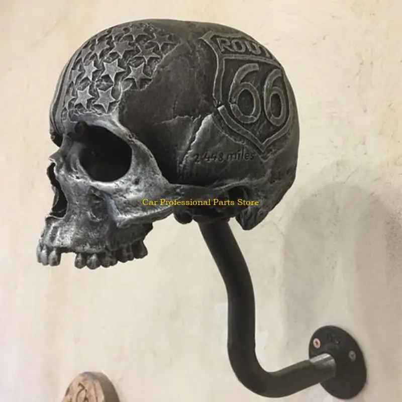 R53D Motorcycle Helmet Holder Rack Wall Mount Hat Stand Display Rack Skull Rack