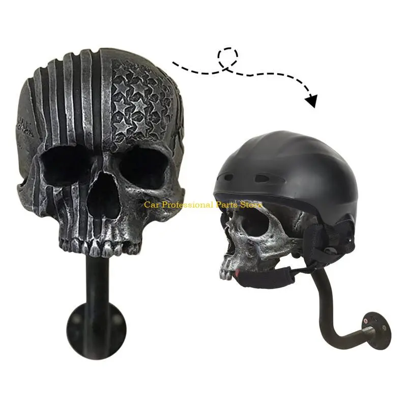 R53D Motorcycle Helmet Holder Rack Wall Mount Hat Stand Display Rack Skull Rack
