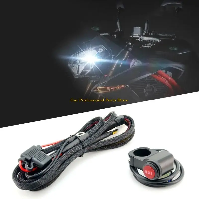 R53D LED Light Bar Wiring Harness Cable High/Low Beam Motorcycles Auxiliary Lights