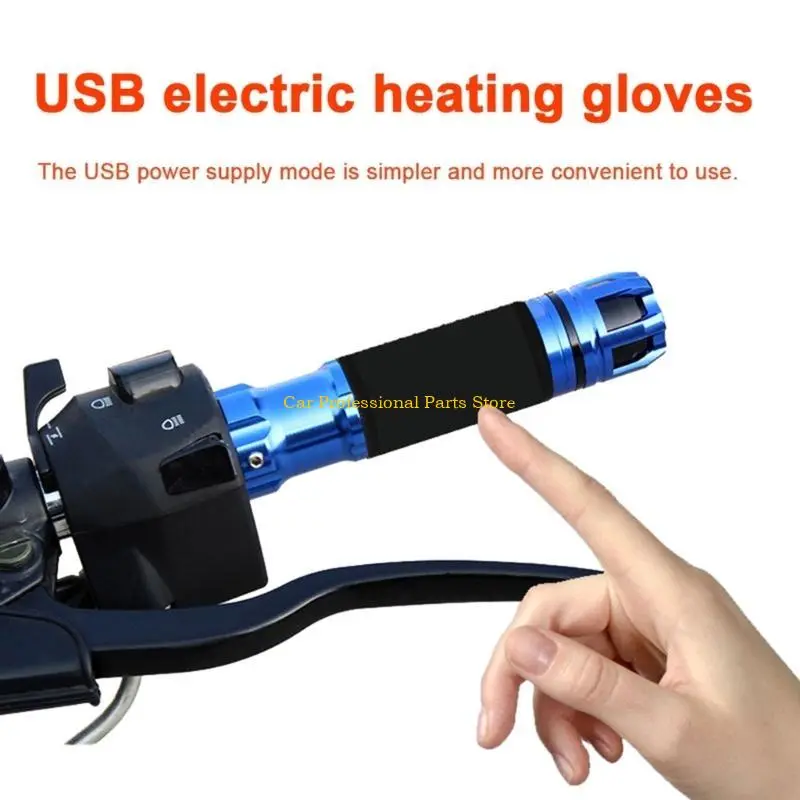 R53D Universal Motorcycle Handlebar Heated Pad 5V USB Winter Heating Grip 3 Gear