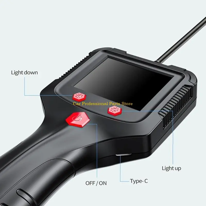R53D Portable Industrial Endoscope with Large Screen Inspection Camera Snake Camera with Light Endoscopic Camera for Vehicles