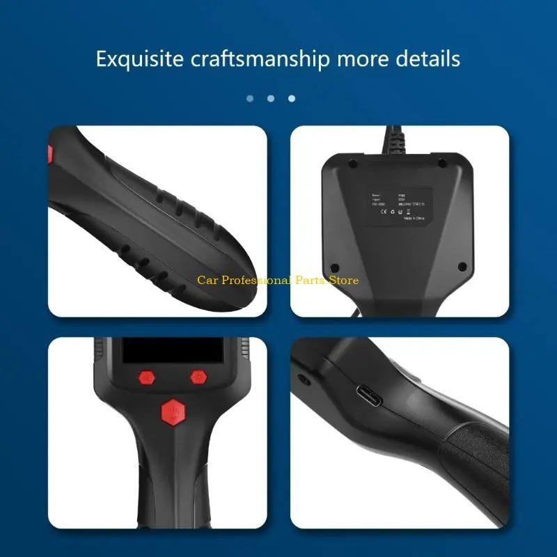R53D Portable Industrial Endoscope with Large Screen Inspection Camera Snake Camera with Light Endoscopic Camera for Vehicles