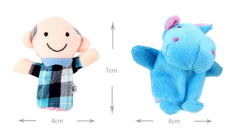 Baby Plush Toy Finger Puppets Tell Story Props 10pcs Animals or 6pcs Family Doll Kids Toys Children Gift GYH