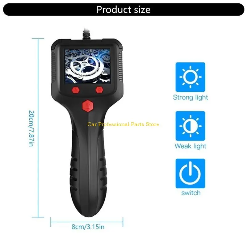 R53D Portable Industrial Endoscope with Large Screen Inspection Camera Snake Camera with Light Endoscopic Camera for Vehicles