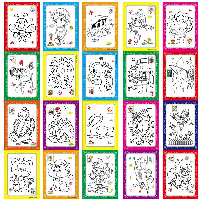 10PCS Watercolor Painting Random Style Children DIY Graffiti Coloring Card Early Education Puzzle Graffiti Drawing Toys TMZ