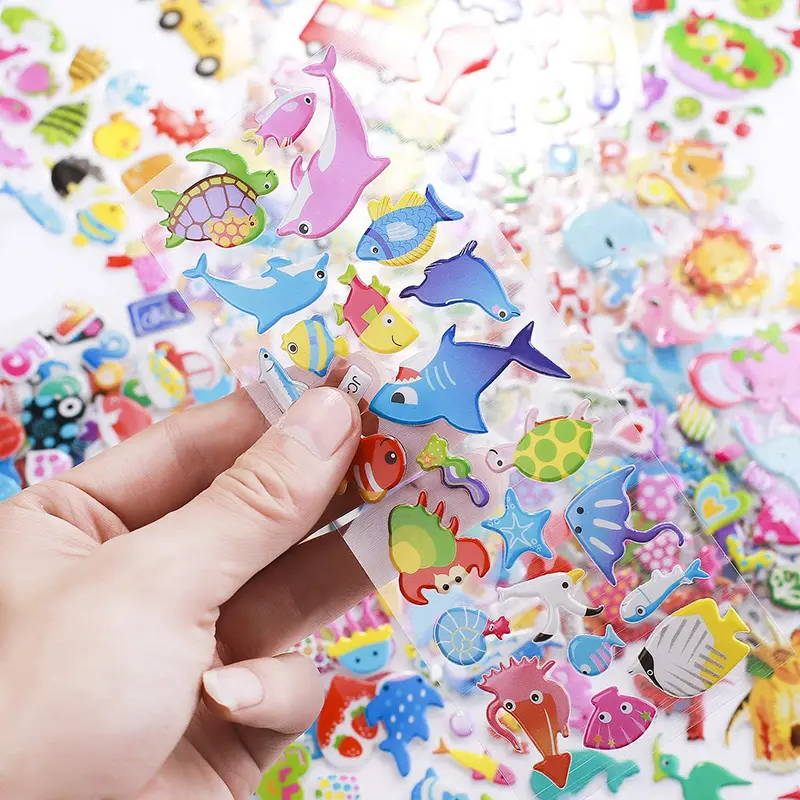 25/40/50/100pcs 3D Bubble Stickers Toys Children Sticker Plastic Cartoon Cute Birthday Gifts for Boys Girls Multiple Styles TMZ