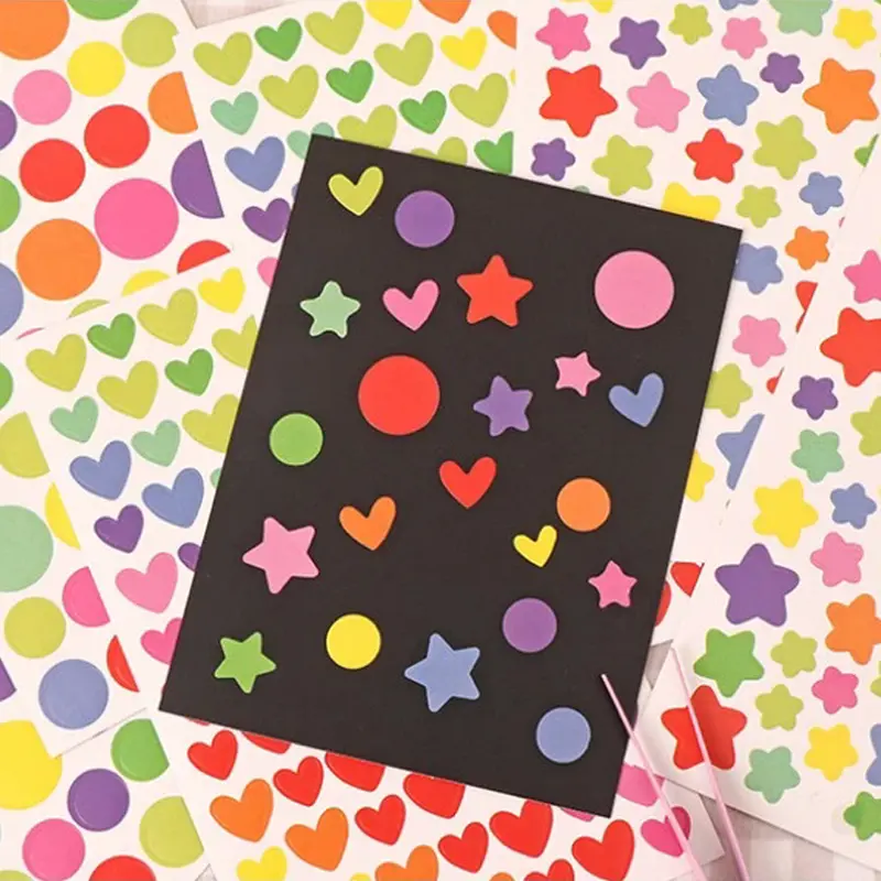 10/20/50 Sheets Scrapbook Stickers Color/Laser Star Heart Dot Handicraft DIY Diary Album Rainbow Decoration Accessories TMZ