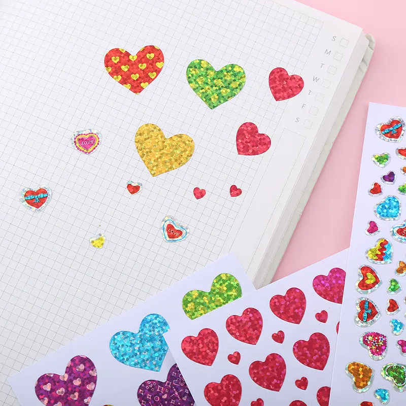 10/20/50 Sheets Scrapbook Stickers Color/Laser Star Heart Dot Handicraft DIY Diary Album Rainbow Decoration Accessories TMZ