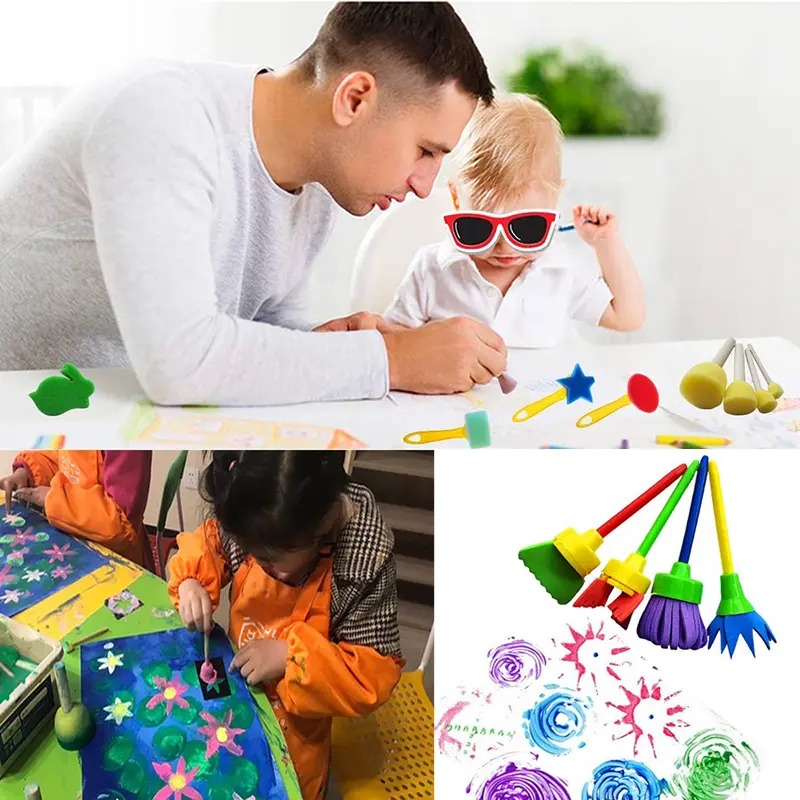 4~48pcs Drawing Sponge Halloween Painting Graffiti Festival Gathering Party Favors Bulk Children Favorite Gifts Rubbings TMZ