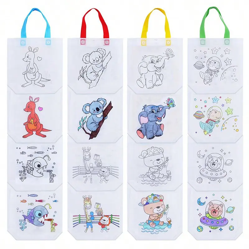 Double Sided Graffiti Bag Non-woven with Markers Early Childhood Education Children Painting Toys Kids Puzzle Drawing Toys TMZ