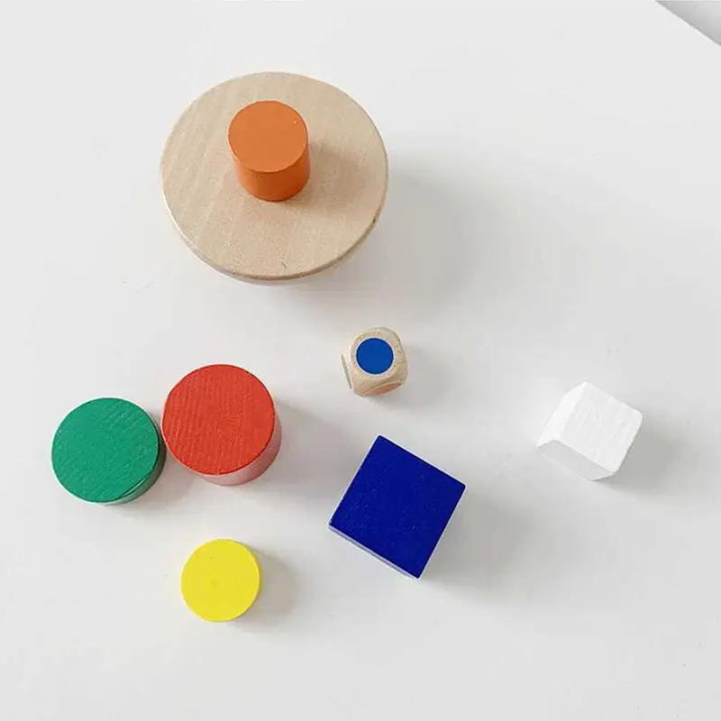 Wooden Toys Hemisphere Balance Toy Children Balance Training Puzzle Parent-child Interaction Bag Storage Colour Geometry TMZ