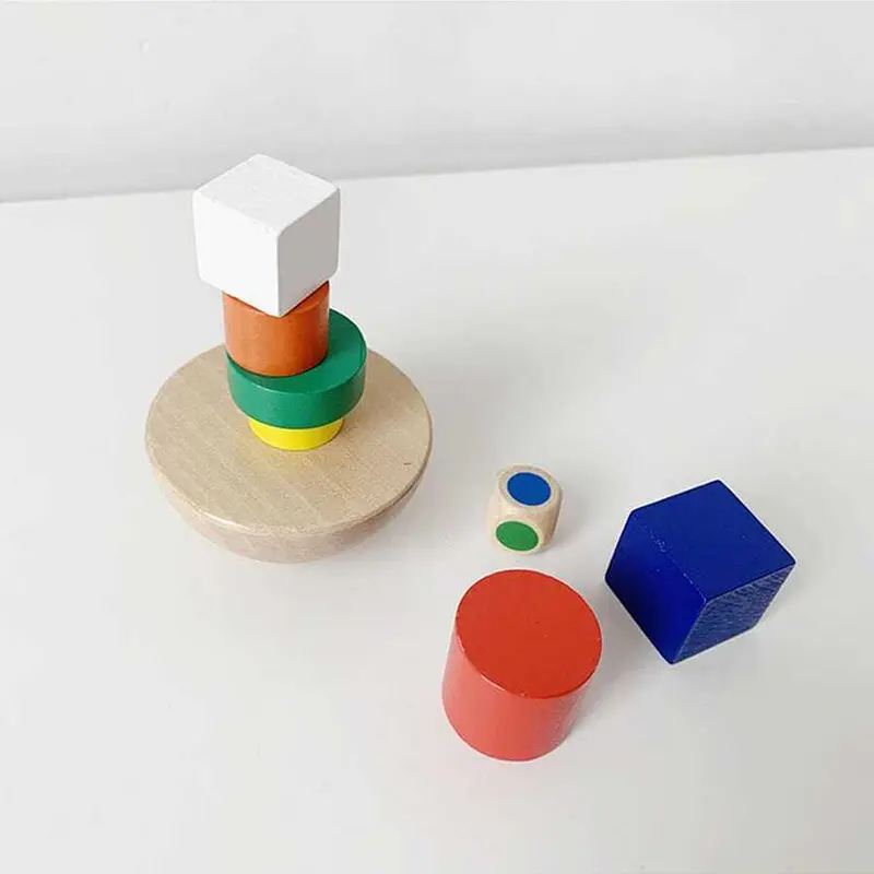 Wooden Toys Hemisphere Balance Toy Children Balance Training Puzzle Parent-child Interaction Bag Storage Colour Geometry TMZ