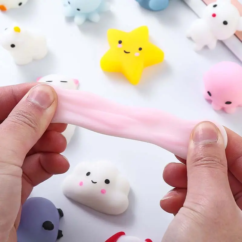 10pcs Soft Elastic Stress Relieving Toys Mini Animals Cute Cartoon TPR Kids Party Favors Children Halloween Birthday Gifts TMZ