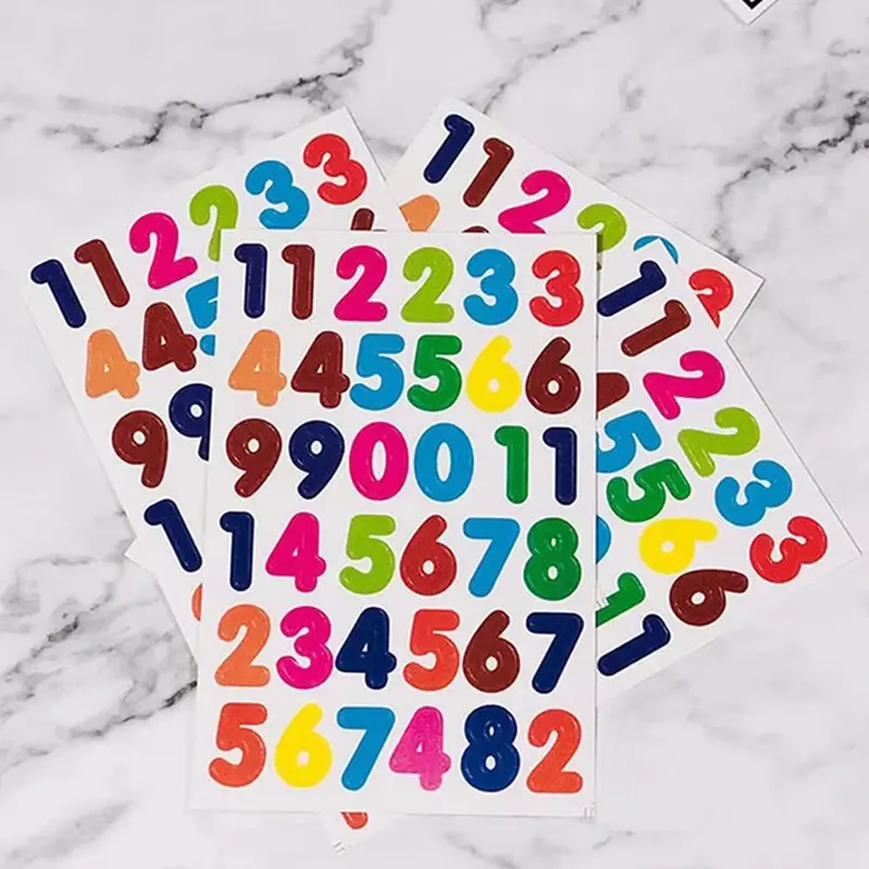 Colorful Scrapbook Stickers 20 Sheets Dot Heart Letter Nember Star Self-adhesive Cute Reward Stickers Fun Gift for Boy Girl ZYF