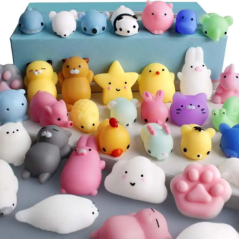 10pcs Soft Elastic Stress Relieving Toys Mini Animals Cute Cartoon TPR Kids Party Favors Children Halloween Birthday Gifts TMZ