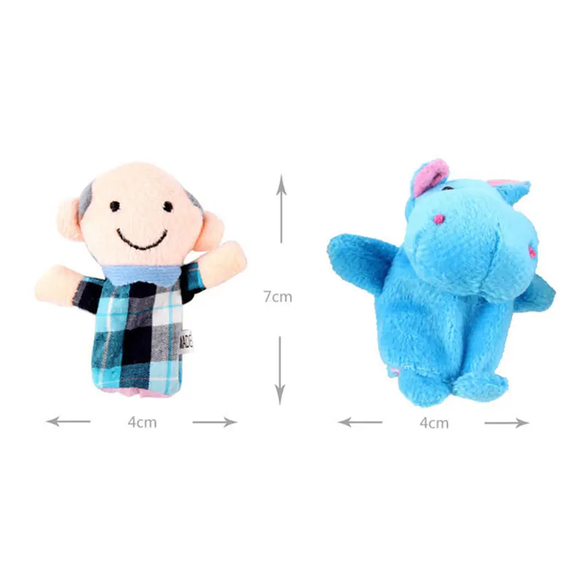 Baby Plush Toy Finger Puppets Tell Story Props 10pcs Animals or 6pcs Family Doll Toys for Kids Gifts for Children