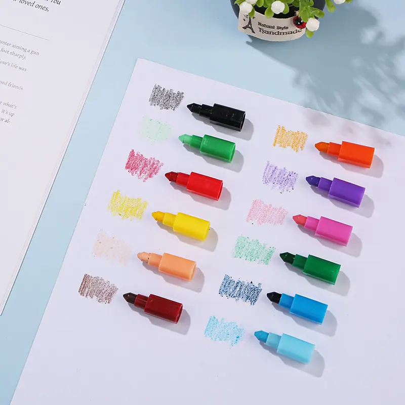 Rainbow Crayon 12-Color Stackable Crayons Painting Stationery Fun Building Blocks Crayon Birthday Festival Gift for Boy Girl ZYF