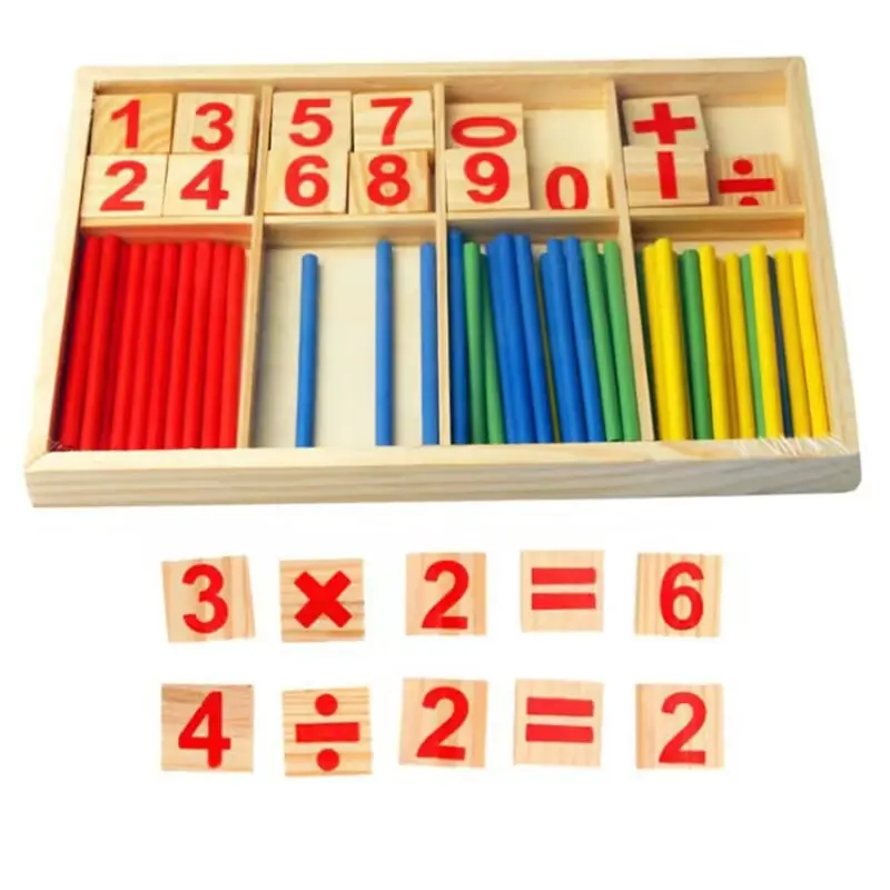 Infant Montessori Arithmetic Toy Children Learning Early Education Puzzle Tools Counting stick Parent-child Games Kids TMZ