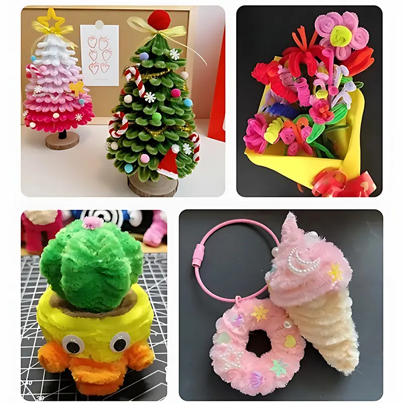 Fluffy DIY Set Chenille Stem Fluffy Balls Eyes Craft Kit for Artclass  Projects Party Home Decorations Handmade Art Supplies ZYF