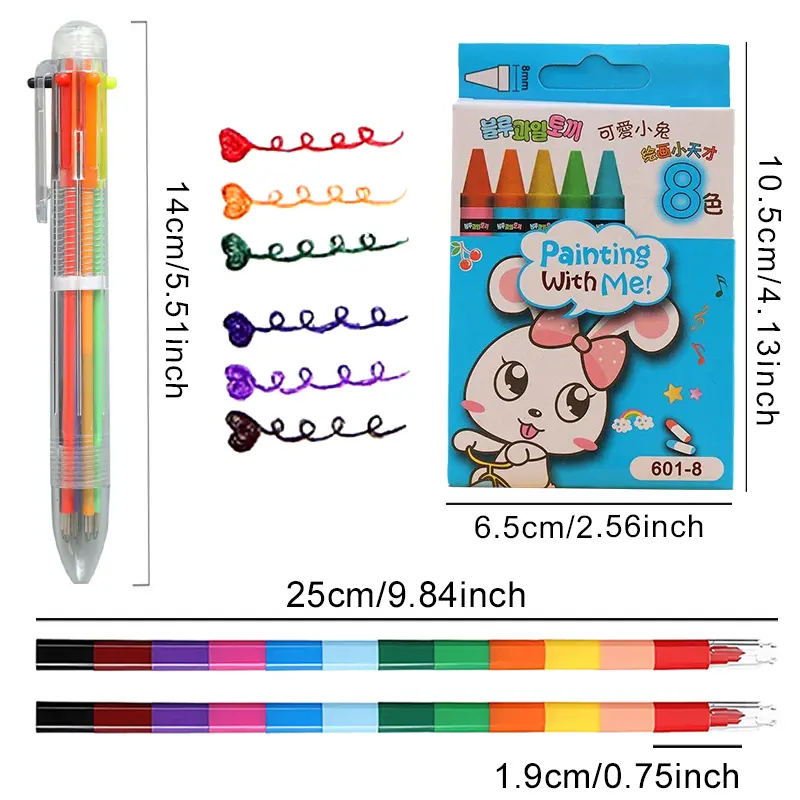 Graffiti Stationery Colorful Ballpoint Pen Painting Crayons Stackable Crayons School Artclass Accessories Party Game Rewards ZYF