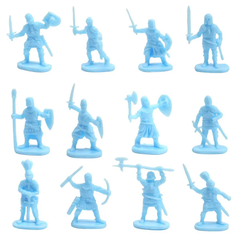 50PCS Ancient Soldier Model Plastic Medieval Knight Multiple Postures War Scene Simulate Supplies Handicraft Materials Gifts ZYF