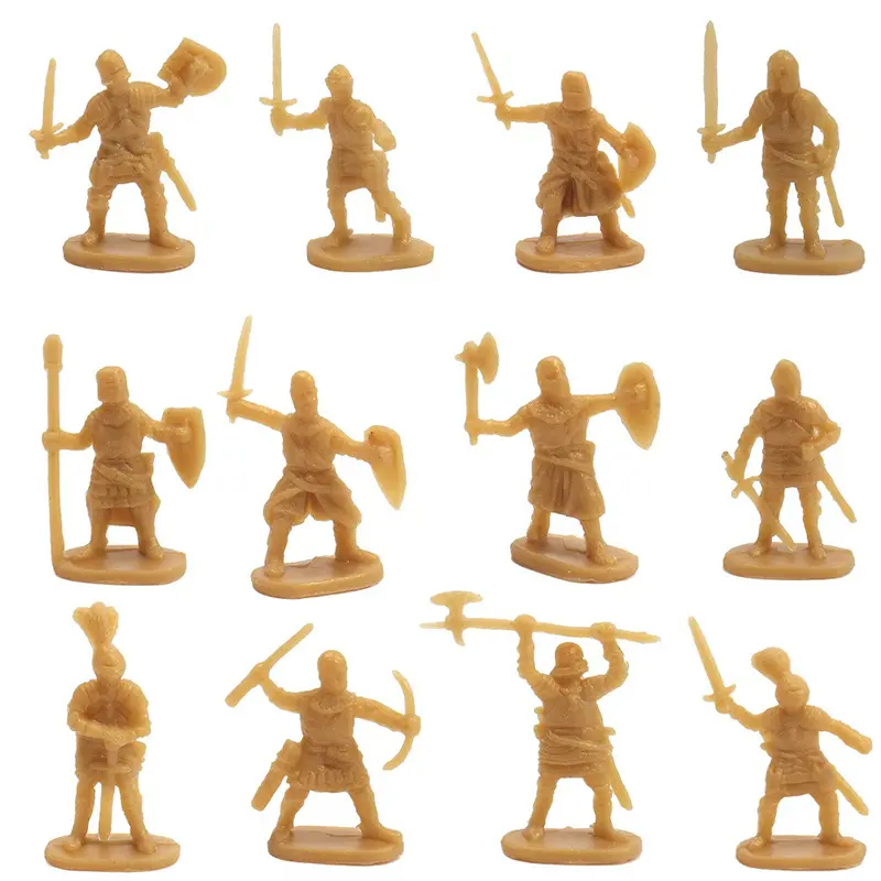50PCS Ancient Soldier Model Plastic Medieval Knight Multiple Postures War Scene Simulate Supplies Handicraft Materials Gifts ZYF