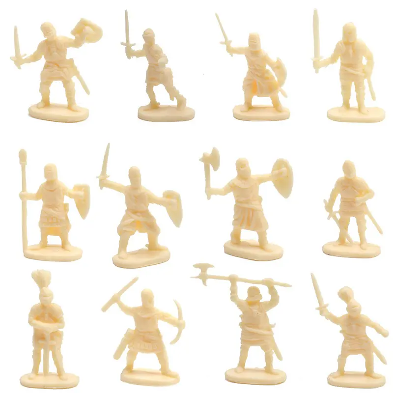 50PCS Ancient Soldier Model Plastic Medieval Knight Multiple Postures War Scene Simulate Supplies Handicraft Materials Gifts ZYF