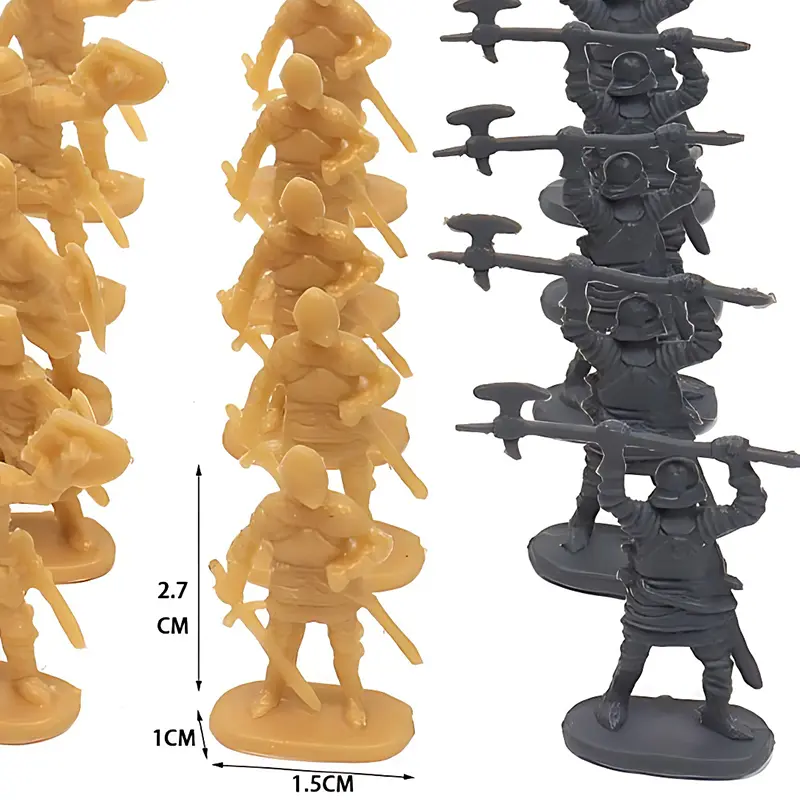 50PCS Ancient Soldier Model Plastic Medieval Knight Multiple Postures War Scene Simulate Supplies Handicraft Materials Gifts ZYF