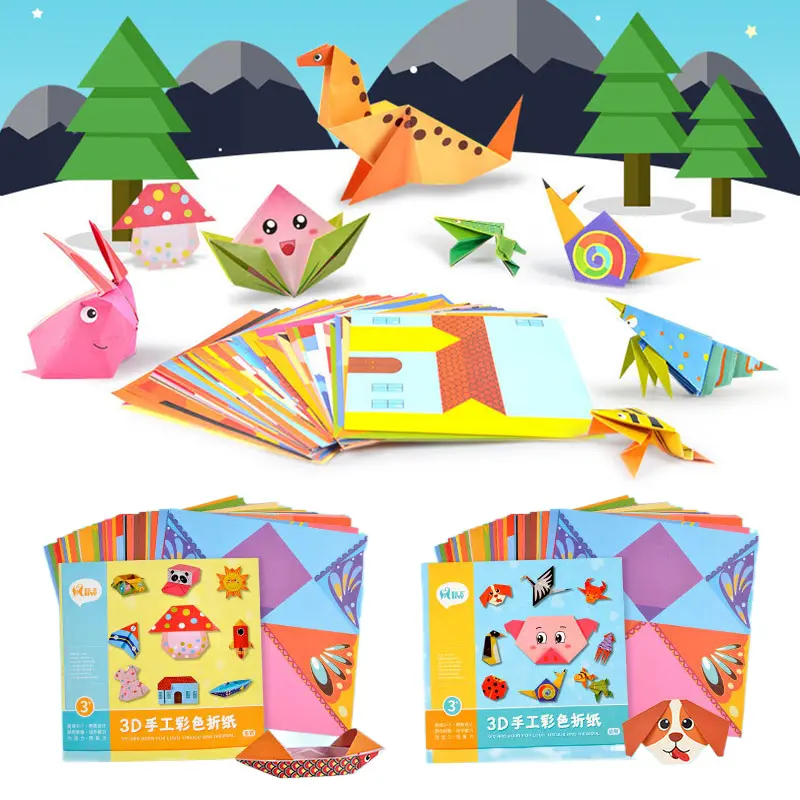 Children Handmade Toys Paper Cuttings Origami Puzzle Toy DIY Materials Education Props for Kindergarten Kids Birthday Gifts TMZ