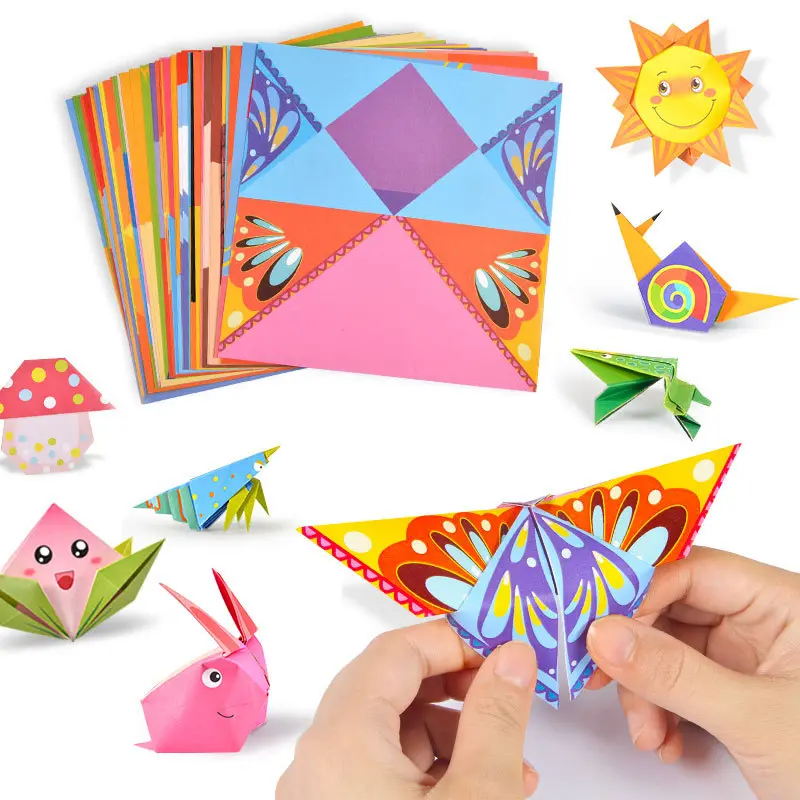 Children Handmade Toys Paper Cuttings Origami Puzzle Toy DIY Materials Education Props for Kindergarten Kids Birthday Gifts TMZ