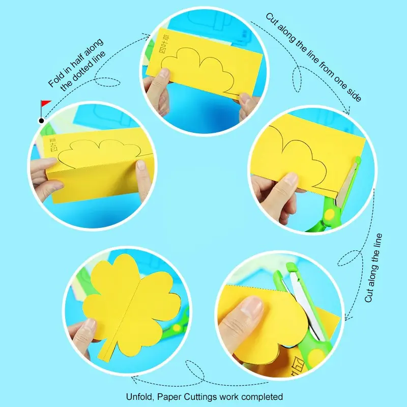Children Handmade Toys Paper Cuttings Origami Puzzle Toy DIY Materials Education Props for Kindergarten Kids Birthday Gifts TMZ