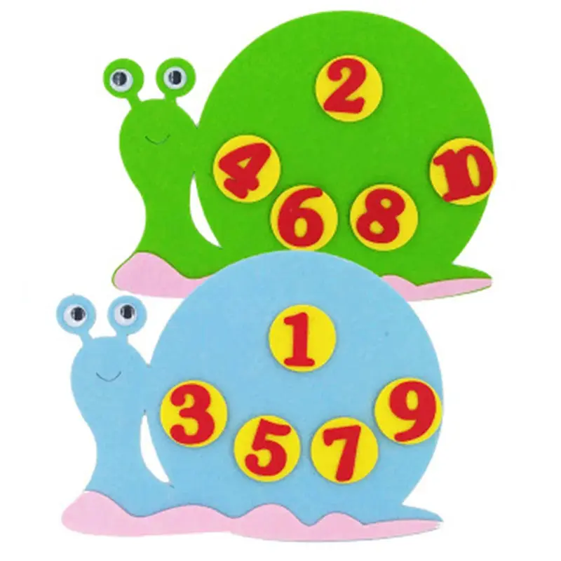 DIY Nonwoven Fabric Toys Made by Hand Puzzle Felt Children Early Education Hedgehog Snail Monkey Crocodile Digital Cognition TMZ