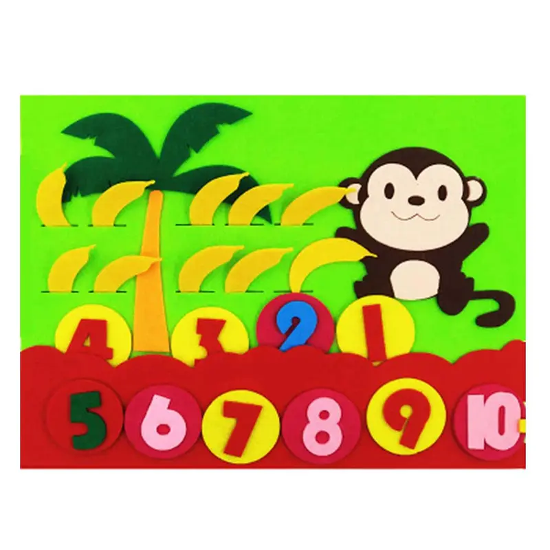 DIY Nonwoven Fabric Toys Made by Hand Puzzle Felt Children Early Education Hedgehog Snail Monkey Crocodile Digital Cognition TMZ
