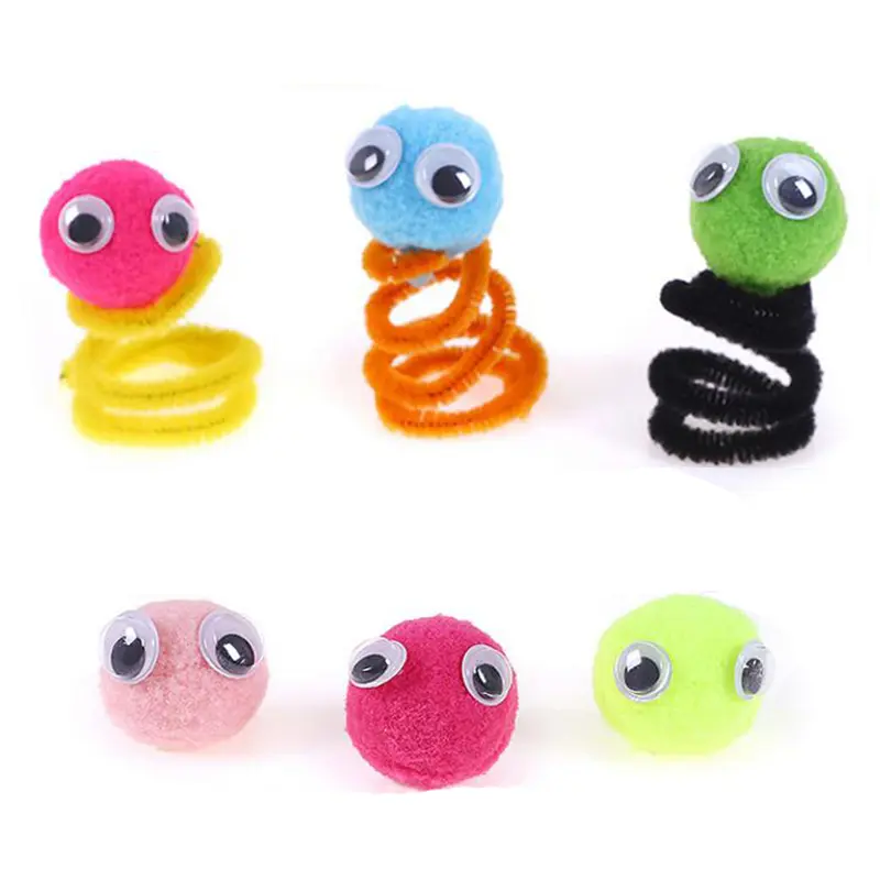 Children Creative Handmade DIY Colorful Twist Stick Activity Eyes Plush Balls Developmental Toys Parent-child Interaction TMZ