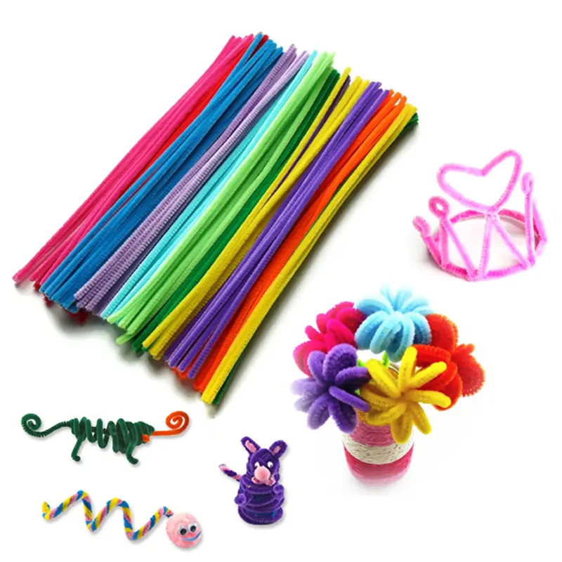 Children Creative Handmade DIY Colorful Twist Stick Activity Eyes Plush Balls Developmental Toys Parent-child Interaction TMZ