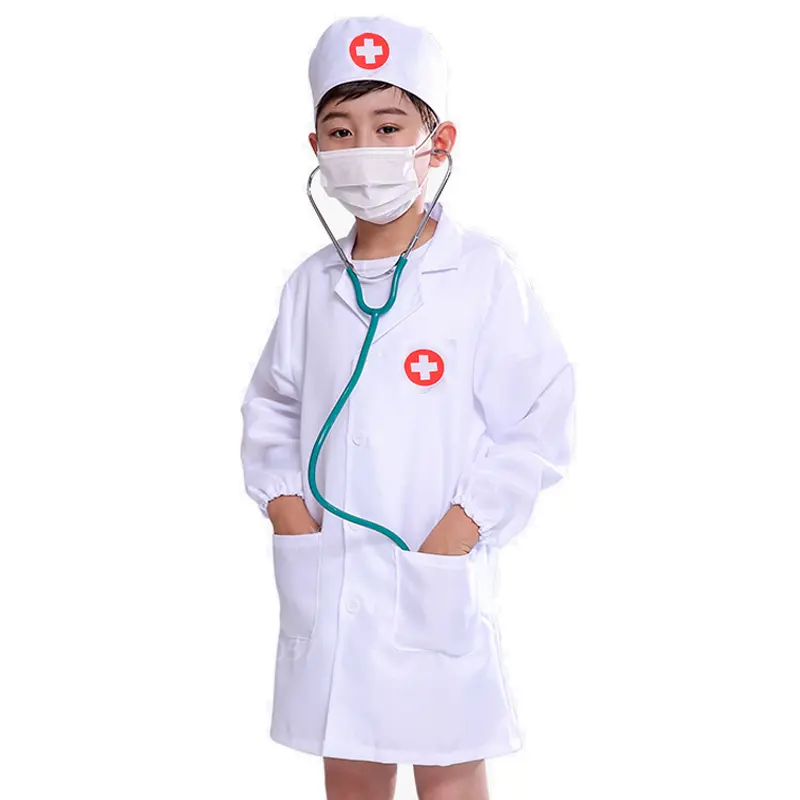 Children Simulated Doctor Uniform Toys Plastic Pretend Play Blue Suit Stethoscope Parent-child Interactive Games Kids Gifts TMZ