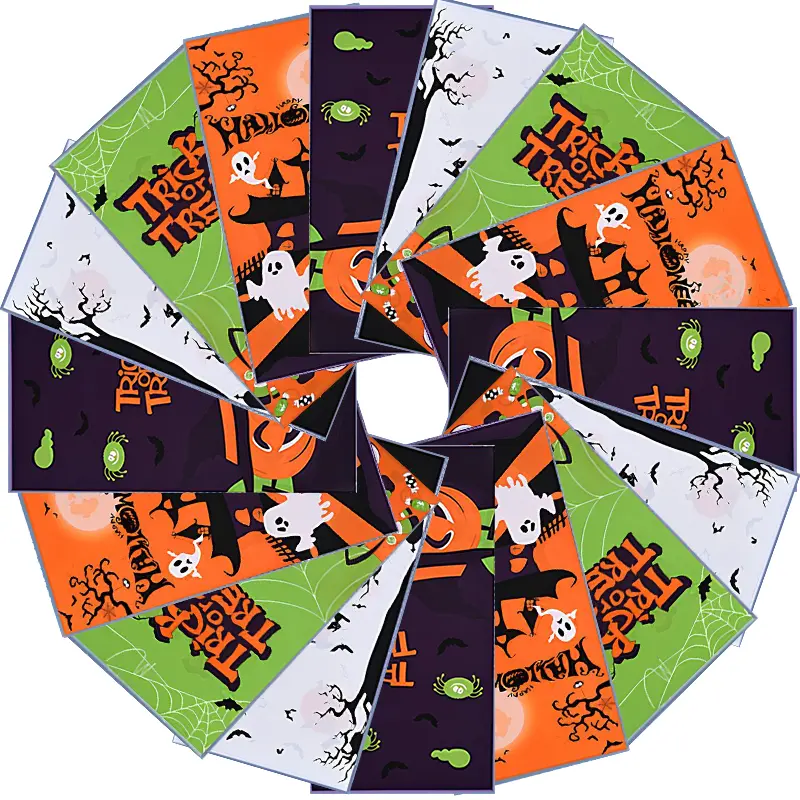 Halloween Themed Candy Bag Gift Tote Assorted Styles Pumpkin Ghost Bat Halloween Party Plastic Biscuits Goodie Bag Wholesale ZYF