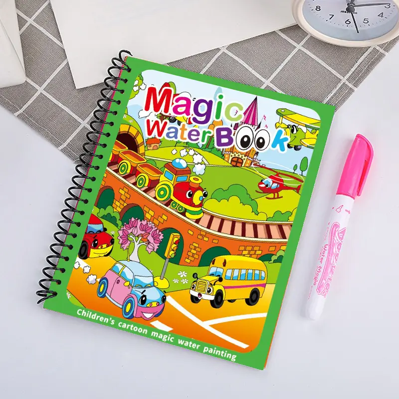 Magic Water Book Reusable Painting Game Montessori Coloring Book Water Brush Draw With Water Graffiti Festival Birthday Gift ZYF