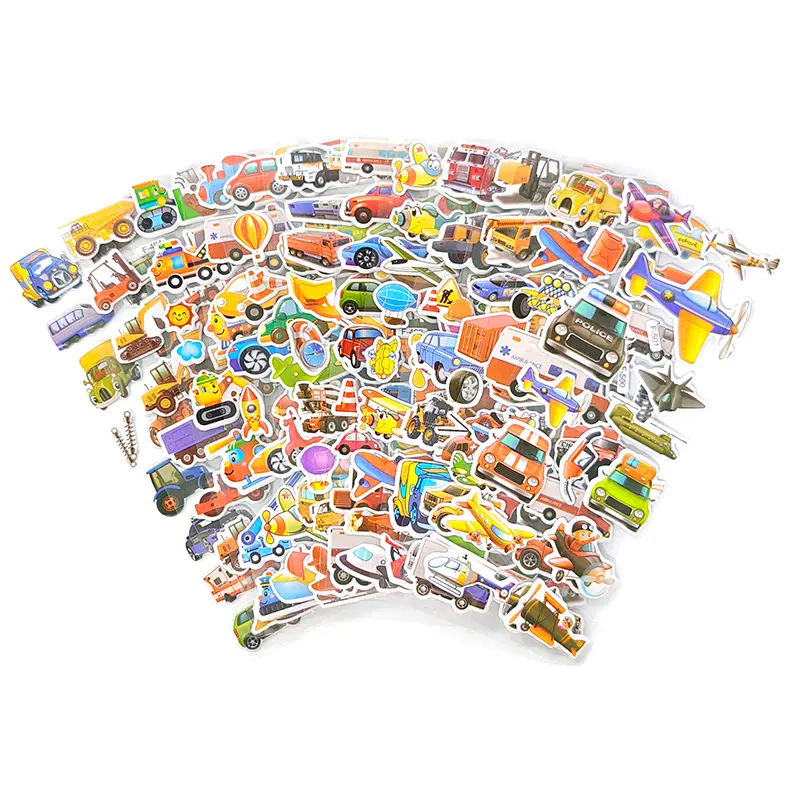 Vehicle Style 3D Puffy Stickers Random 5/10/15/20 Sheets Bubble Stickers Notebook Decoration Vehicle Recognition Reward Gift ZYF